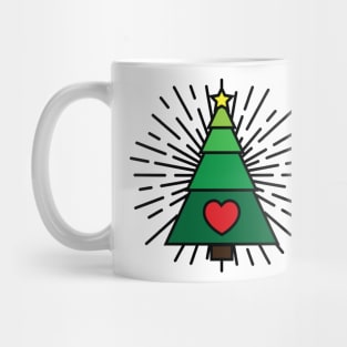 Cute Geometric Love Christmas Tree v2 Mug